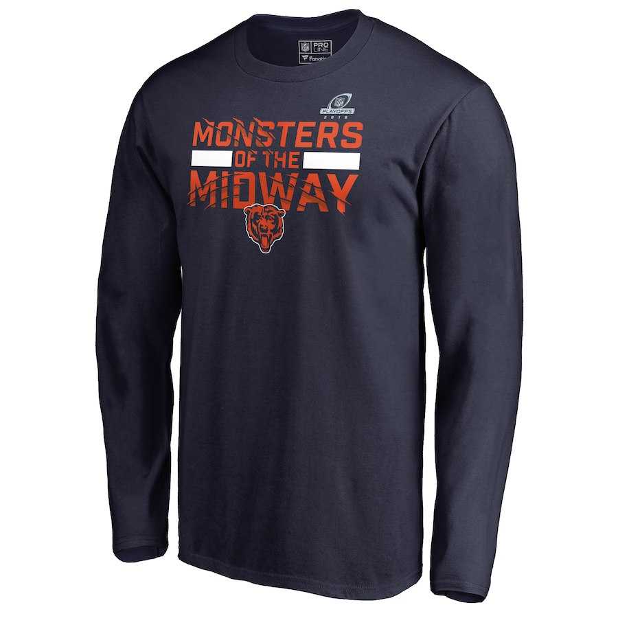 Men's Bears Navy 2018 NFL Playoffs Monsters Of The Midway Long Sleeve T-Shirt,We sell and wholesale Men's Bears Navy 2018 NFL Playoffs Monsters Of The Midway Long Sleeve T-Shirt on line form chian!